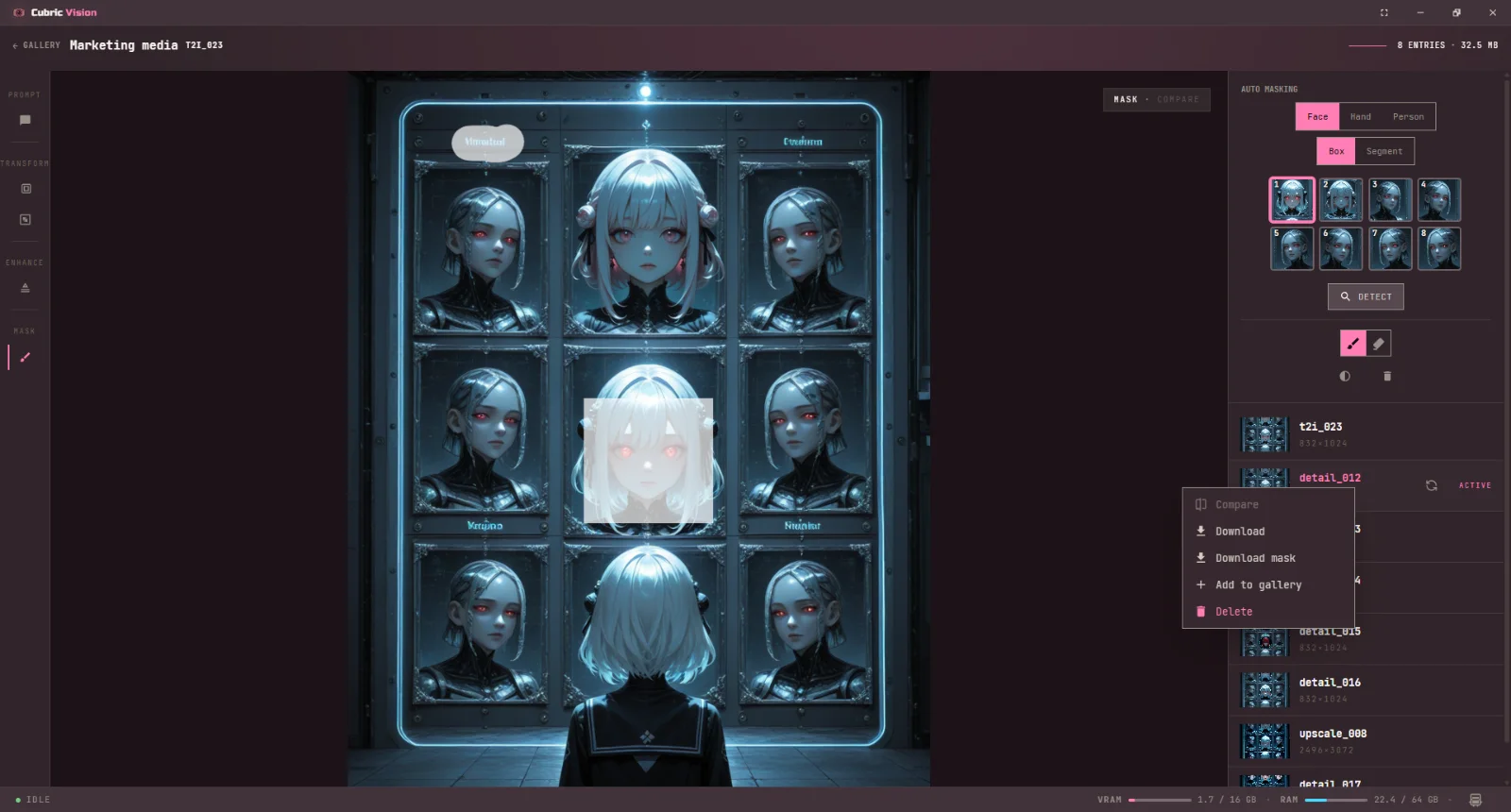 Cubric Vision image workspace