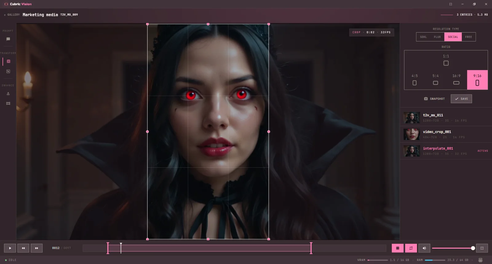 Cubric Vision video workspace